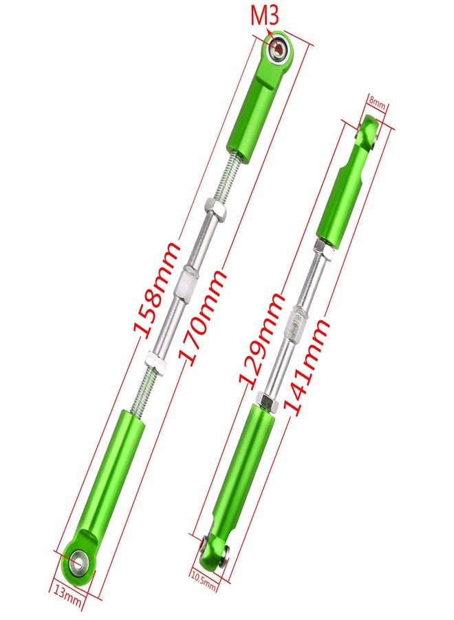 AllinRC Aluminum Rear Suspension Links Kit Steering Linkage Turnbuckles and Camber Links for Arrma 1/8 Kraton/Notorious 6S BLX Upgrades Parts (Green) - Image 2